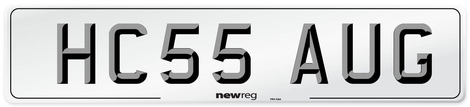 HC55 AUG Number Plate from New Reg